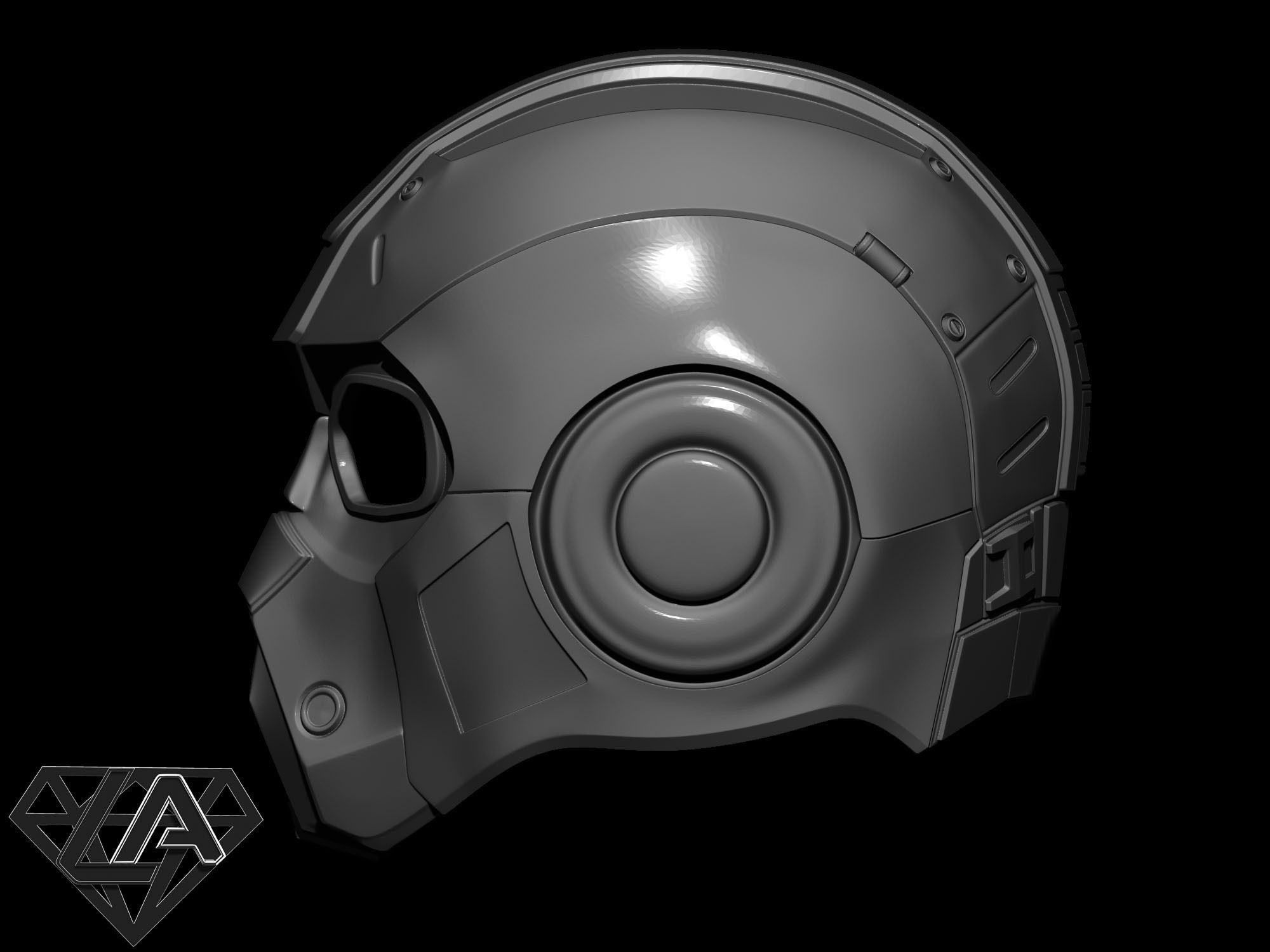 Gears of war helmet 3D print model_8