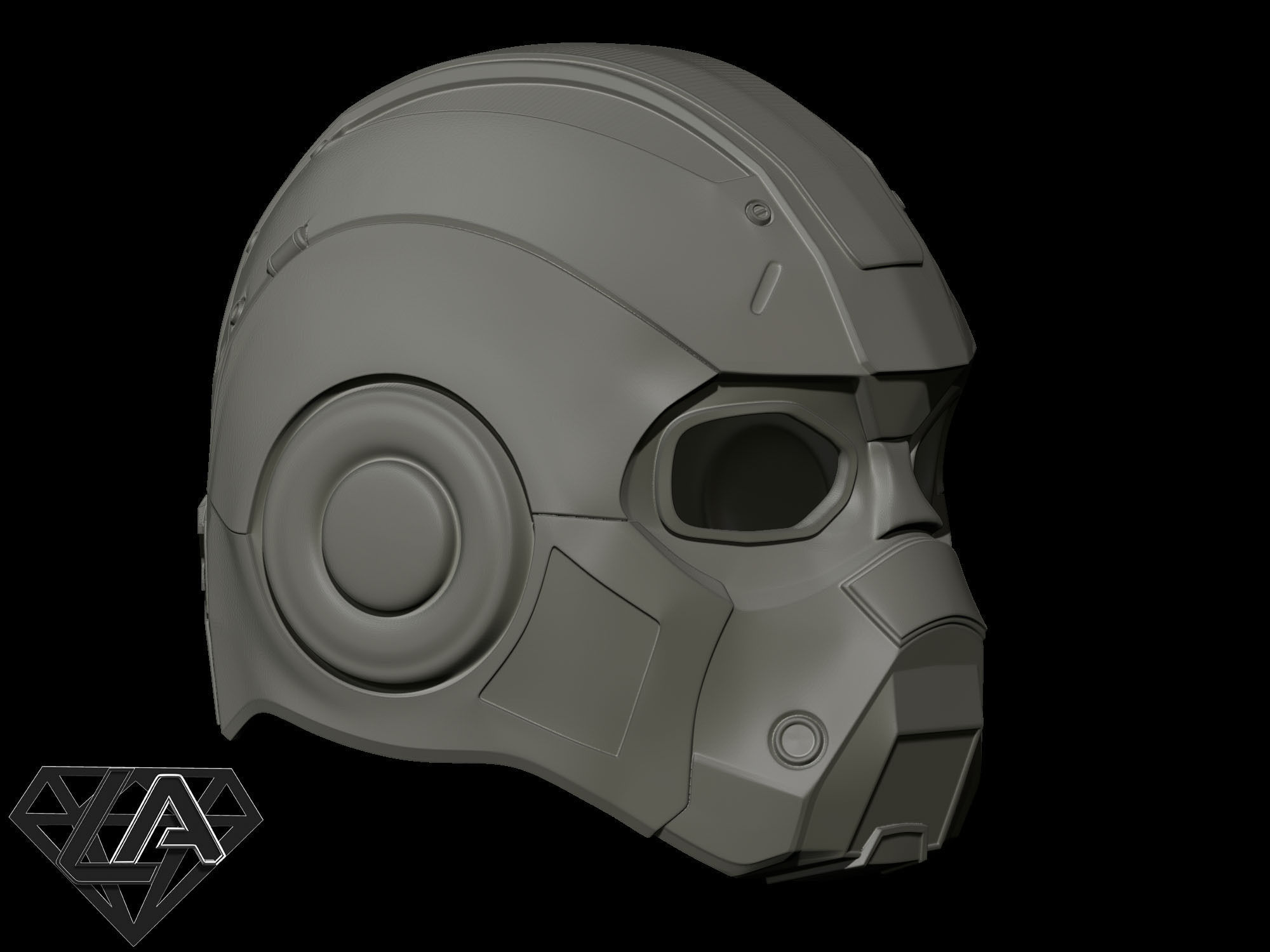 Gears of war helmet 3D print model_3