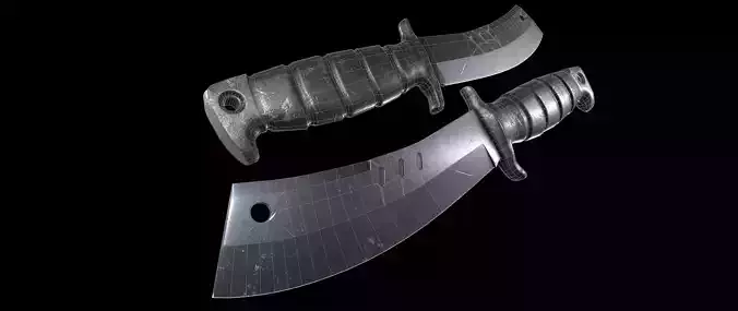 SZCO Combat Cleaver Knife Low-poly 3D model