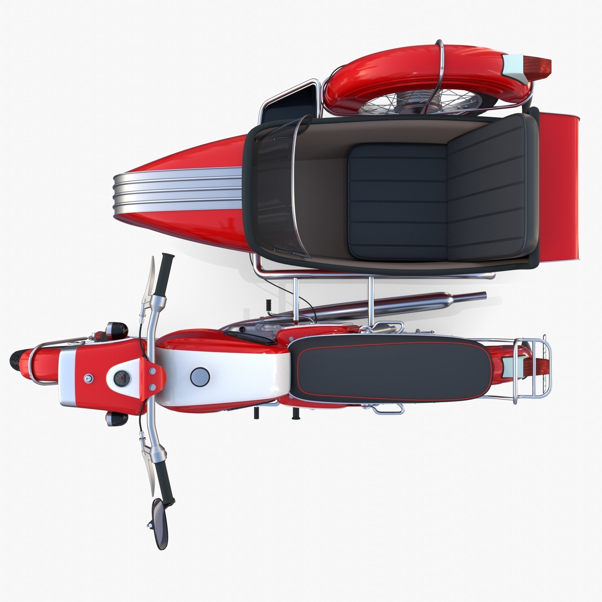 Mobra 50 w sidecar Red 3D model_9