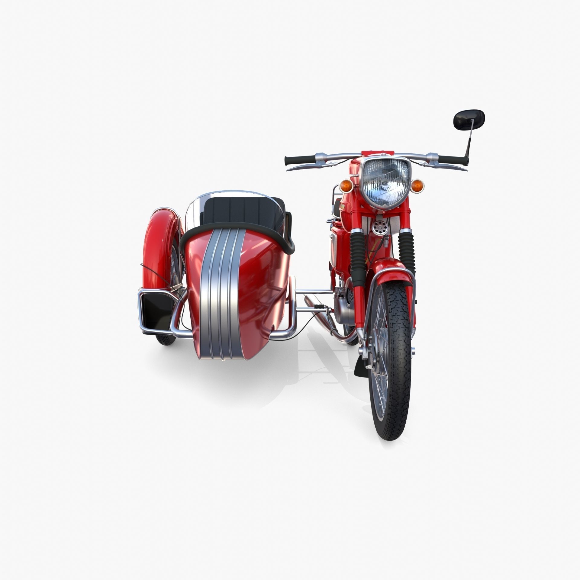 Mobra 50 w sidecar Red 3D model_1
