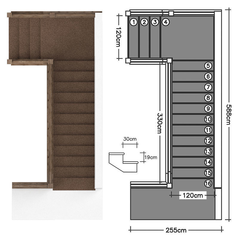 Traditional staircase 3D model_5