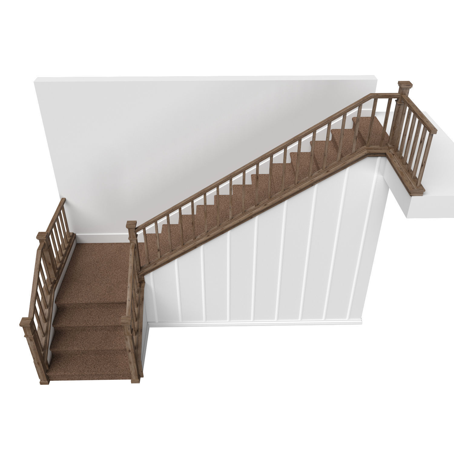 Traditional staircase 3D model_3