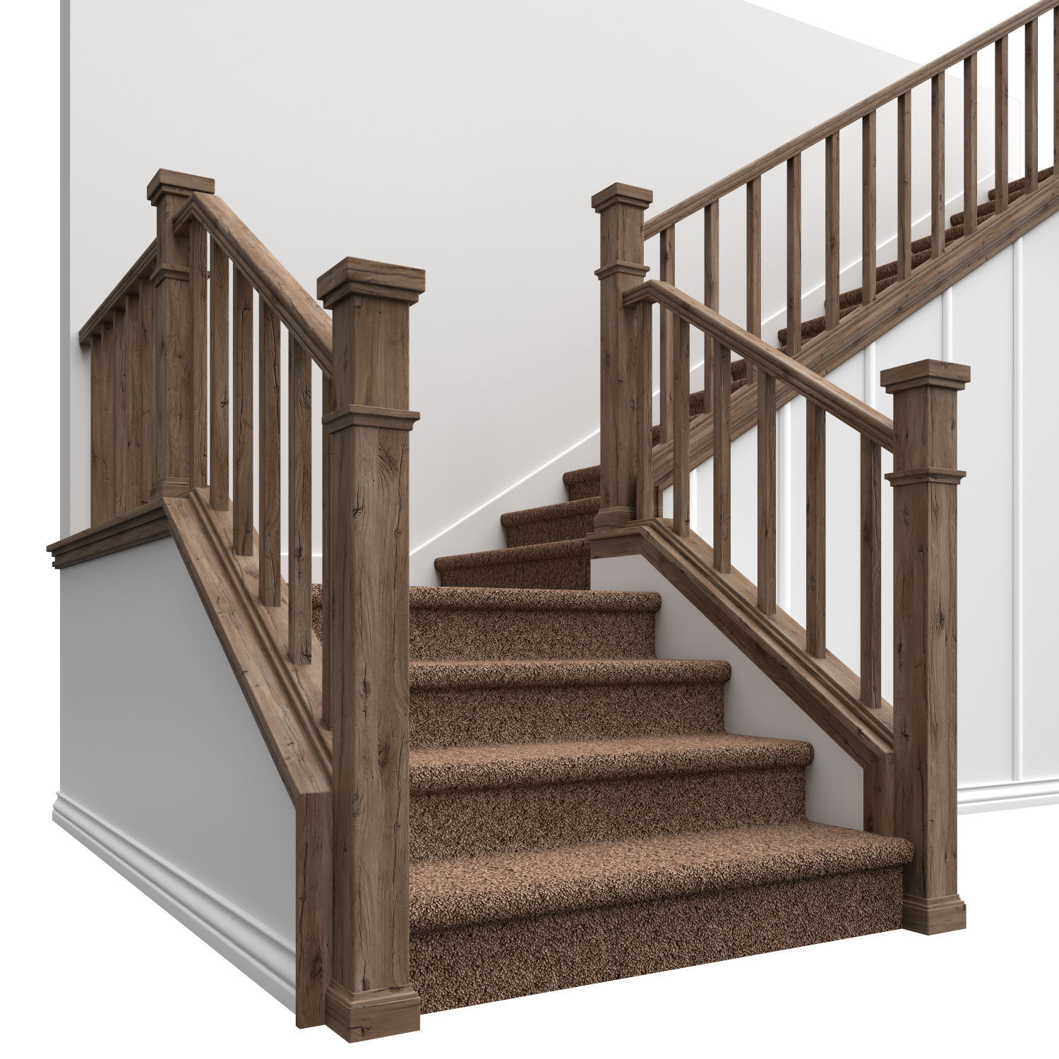 Traditional staircase 3D model_1