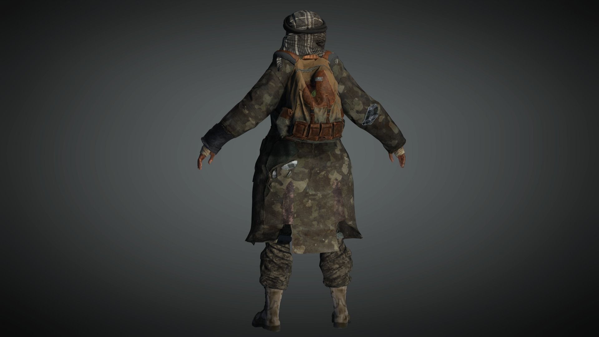 AAA Apocalypse Female Character 02 Low-poly 3D model_7