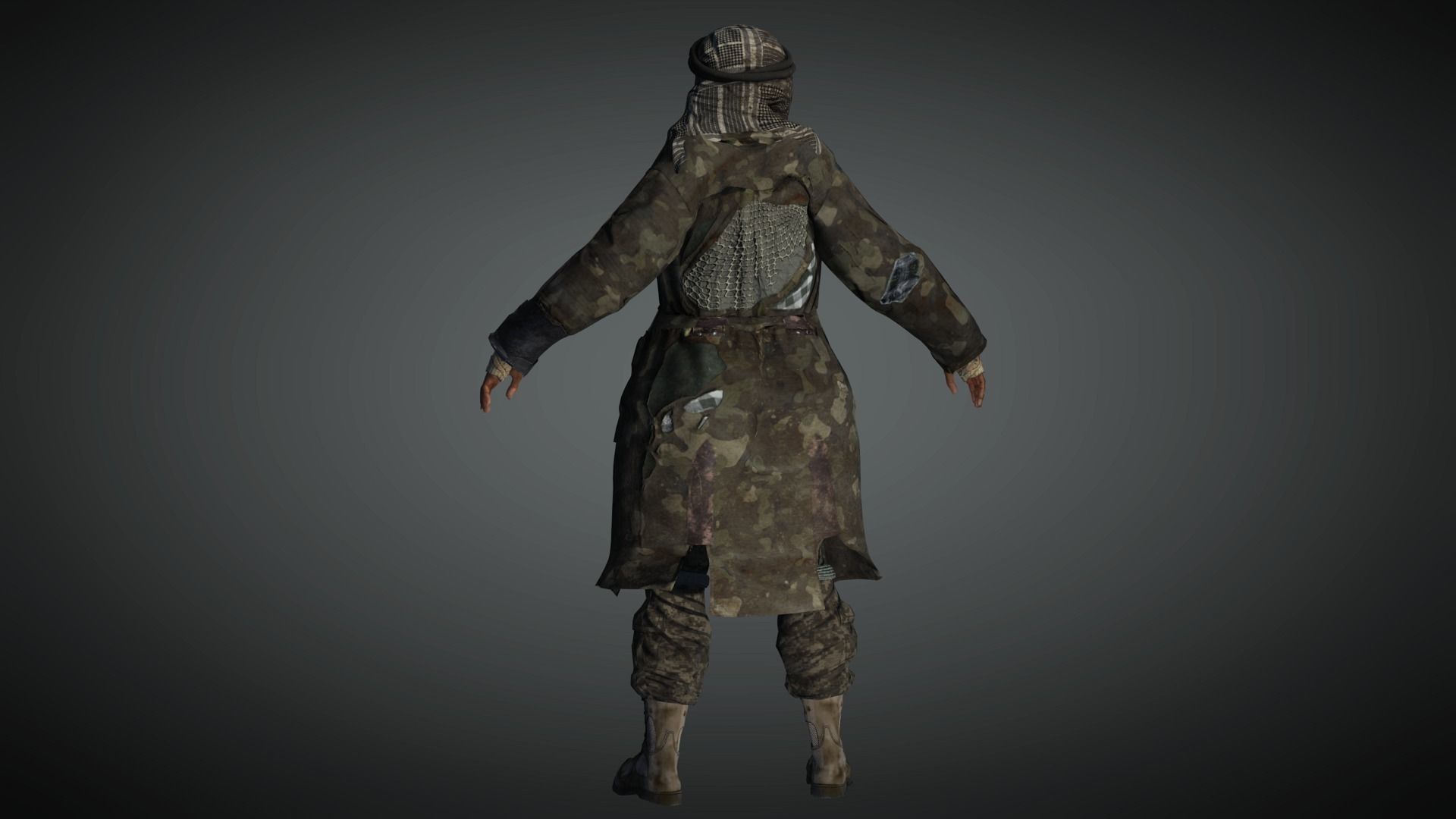 AAA Apocalypse Female Character 02 Low-poly 3D model_8