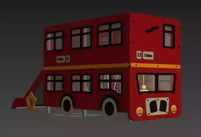 kids play Bus playground for in amusement park 