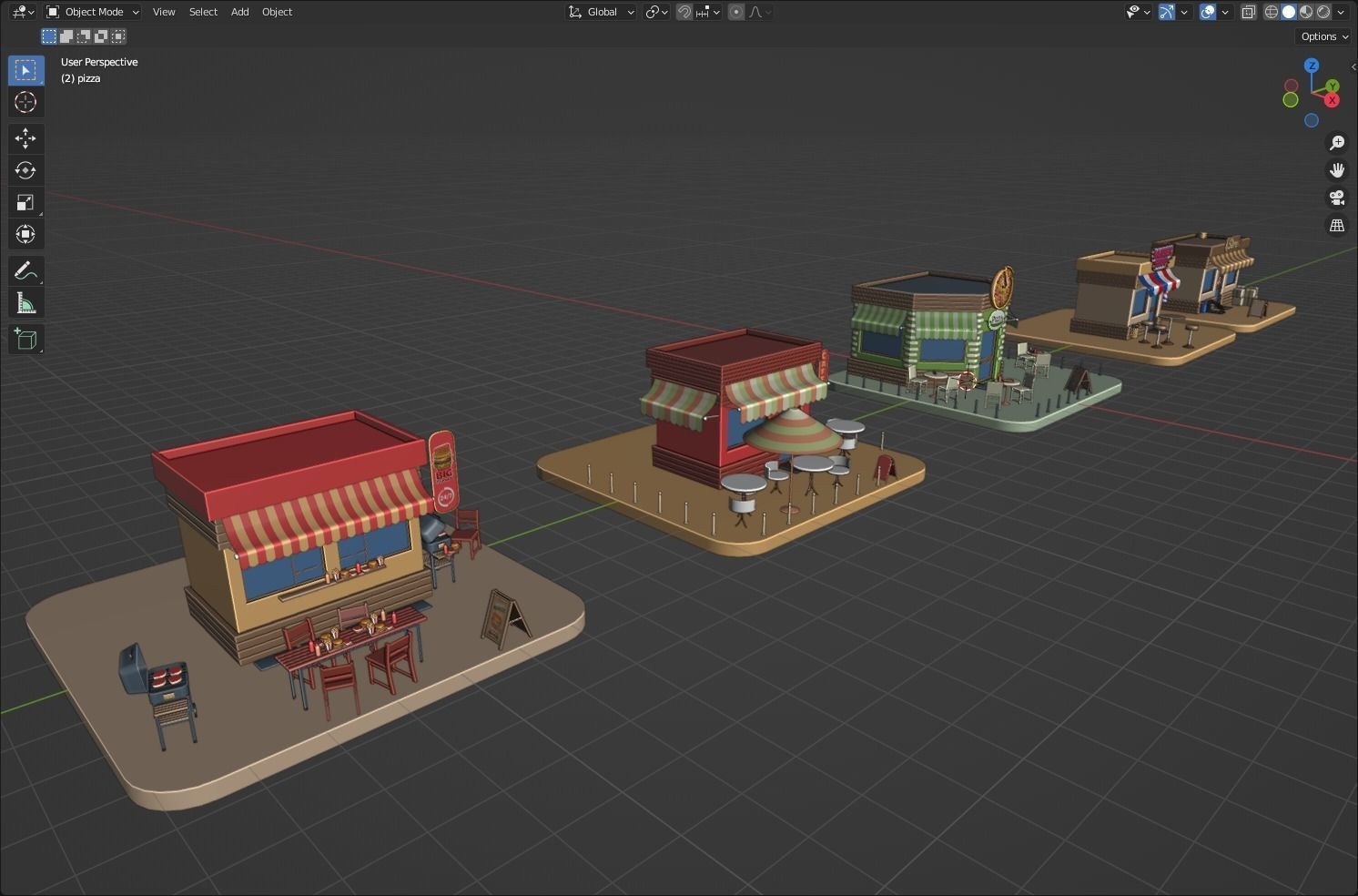 Five Stores of High Quality Low-poly 3D model_16