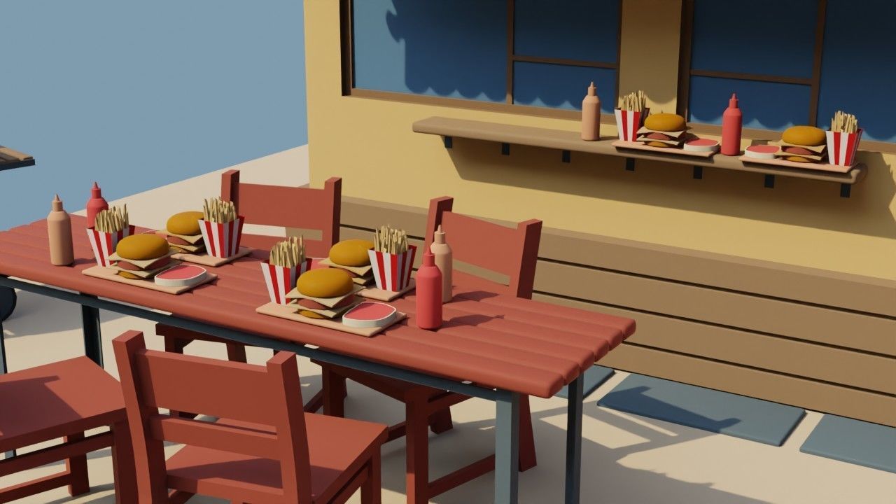 Five Stores of High Quality Low-poly 3D model_2