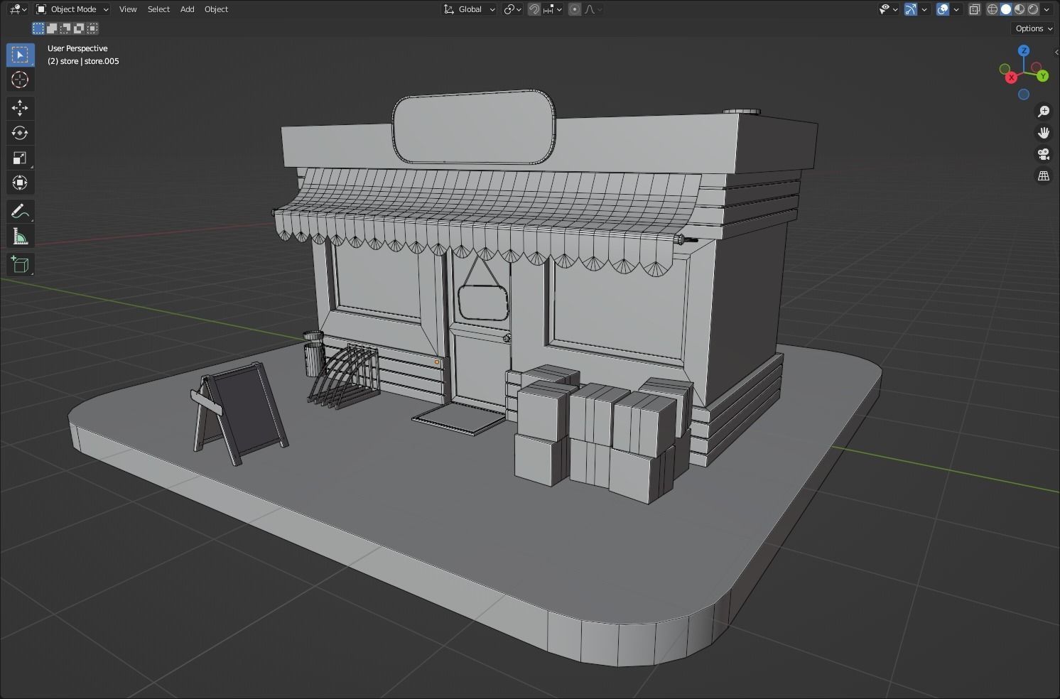 Five Stores of High Quality Low-poly 3D model_12