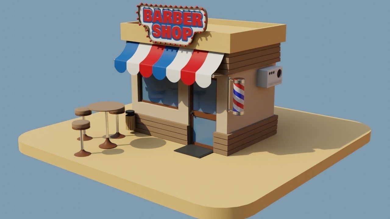 Five Stores of High Quality Low-poly 3D model_13