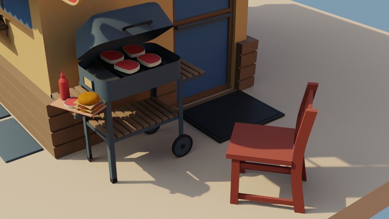 Five Stores of High Quality Low-poly 3D model_3