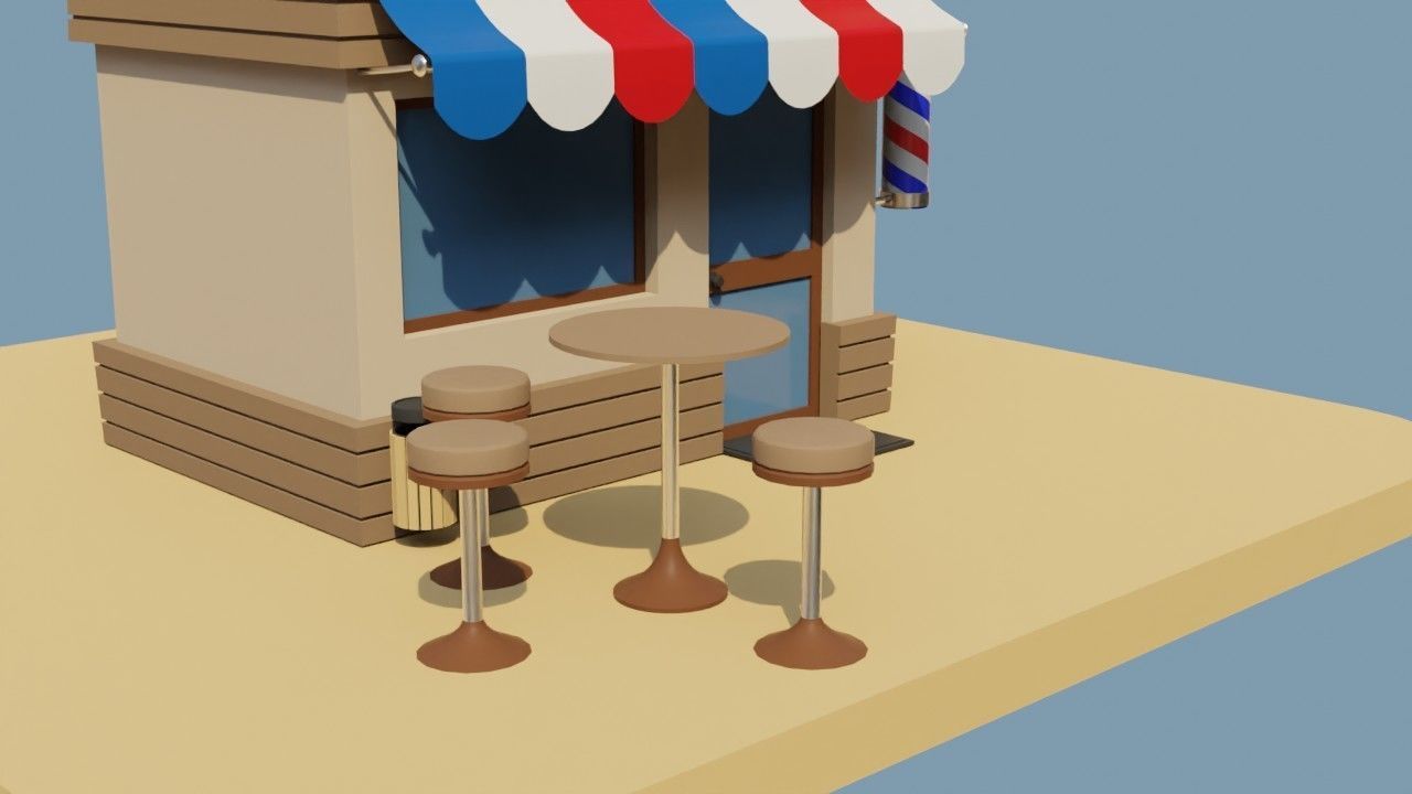Five Stores of High Quality Low-poly 3D model_14