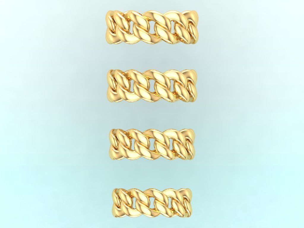 Chain ring - Miami Cuban ring - Link ring - 4 Size - N8531C 3D Model Collection_10