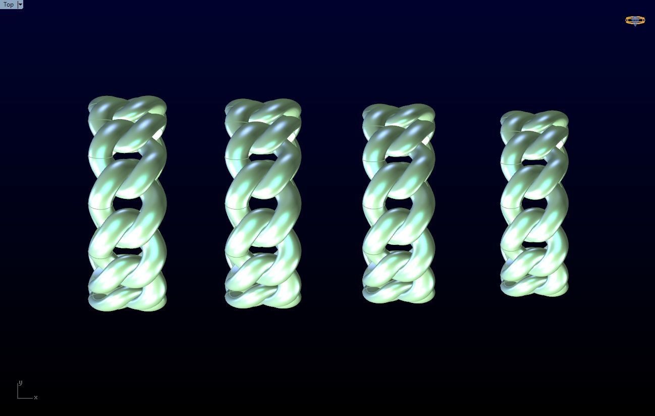 Chain ring - Miami Cuban ring - Link ring - 4 Size - N8531C 3D Model Collection_14