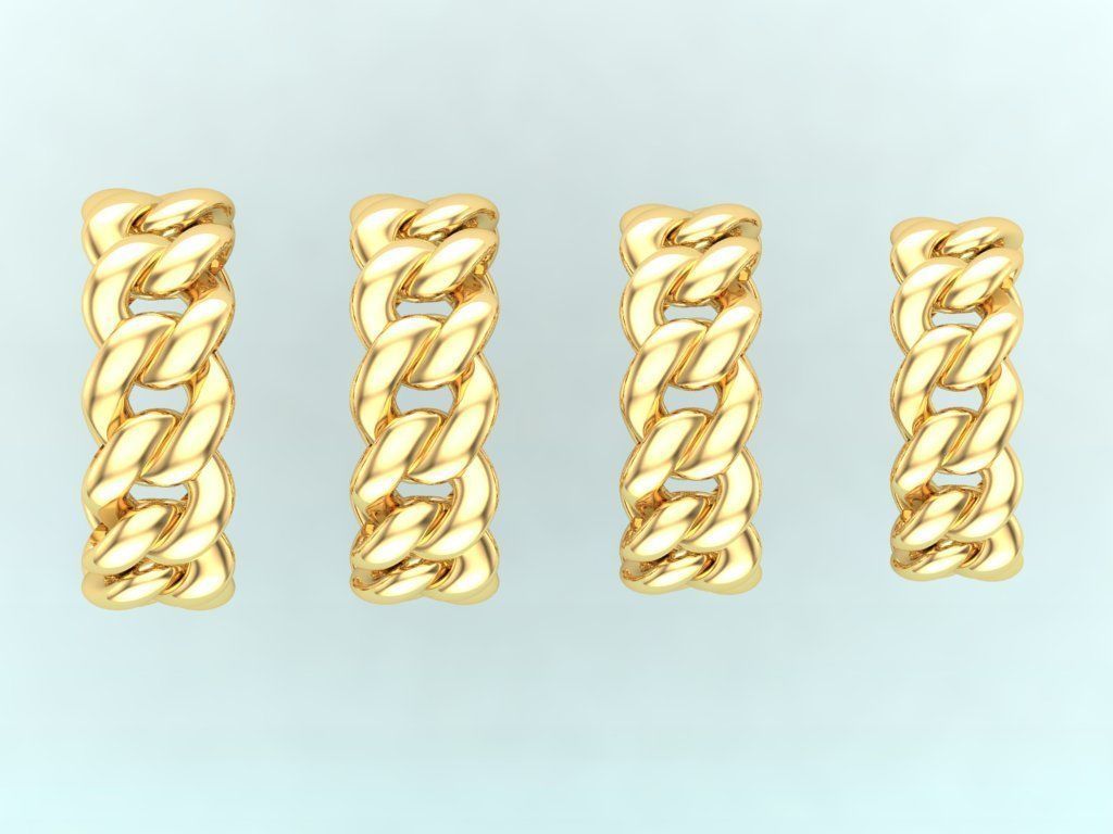 Chain ring - Miami Cuban ring - Link ring - 4 Size - N8531C 3D Model Collection_11