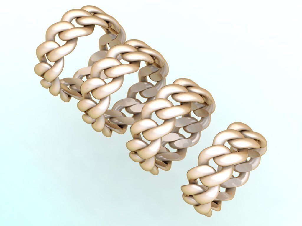 Chain ring - Miami Cuban ring - Link ring - 4 Size - N8531C 3D Model Collection_6