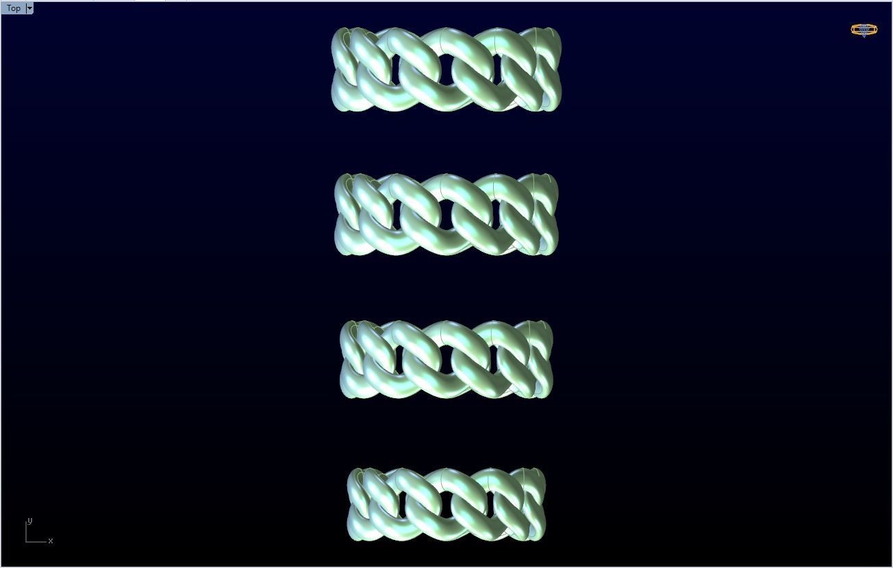 Chain ring - Miami Cuban ring - Link ring - 4 Size - N8531C 3D Model Collection_13
