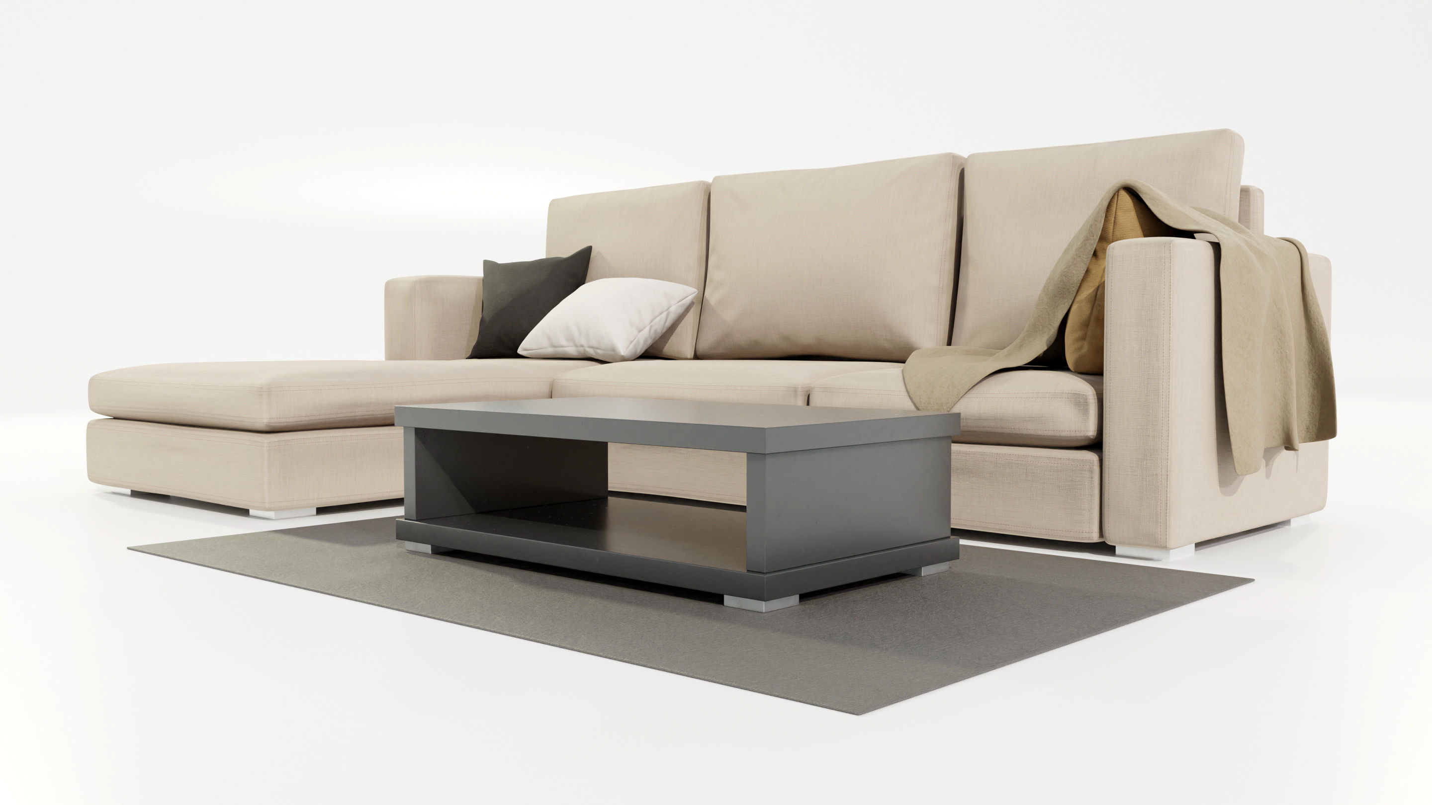  Couch and Coffee Table 3D model_7