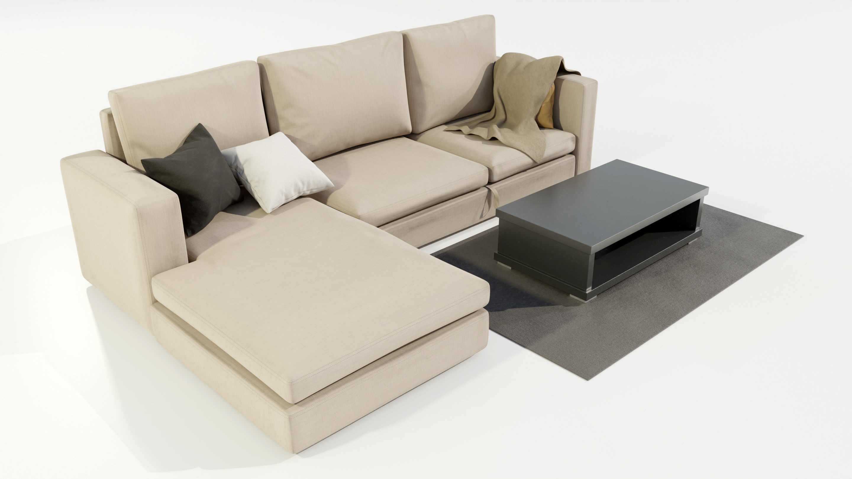  Couch and Coffee Table 3D model_2