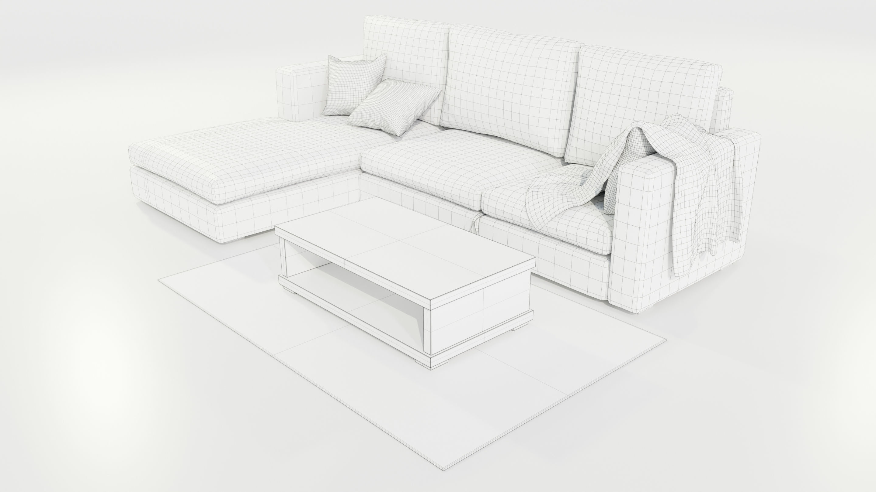  Couch and Coffee Table 3D model_13