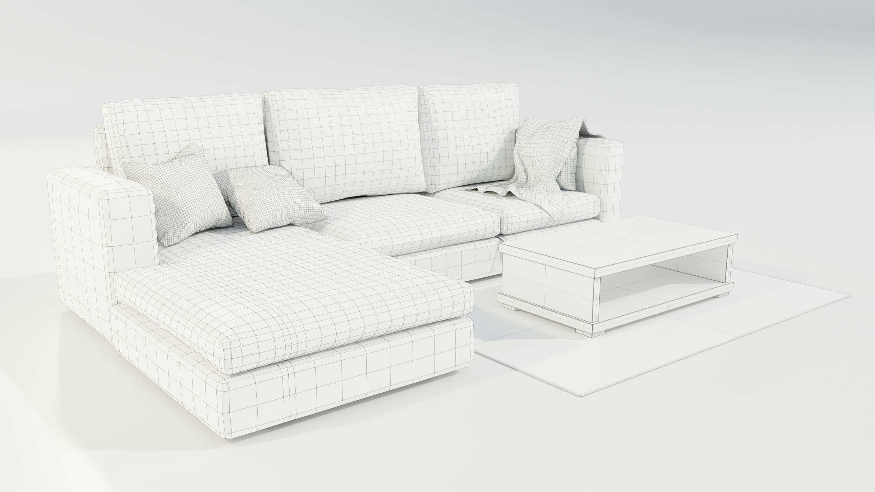  Couch and Coffee Table 3D model_16