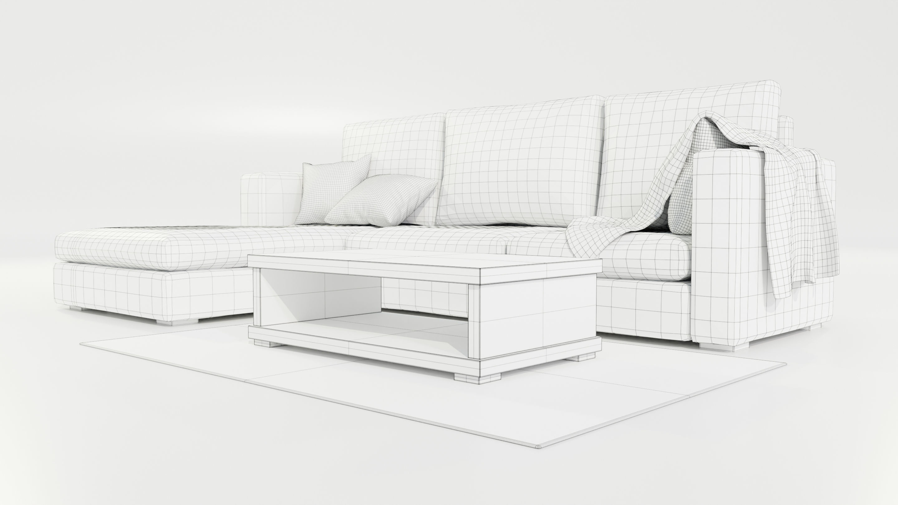  Couch and Coffee Table 3D model_17