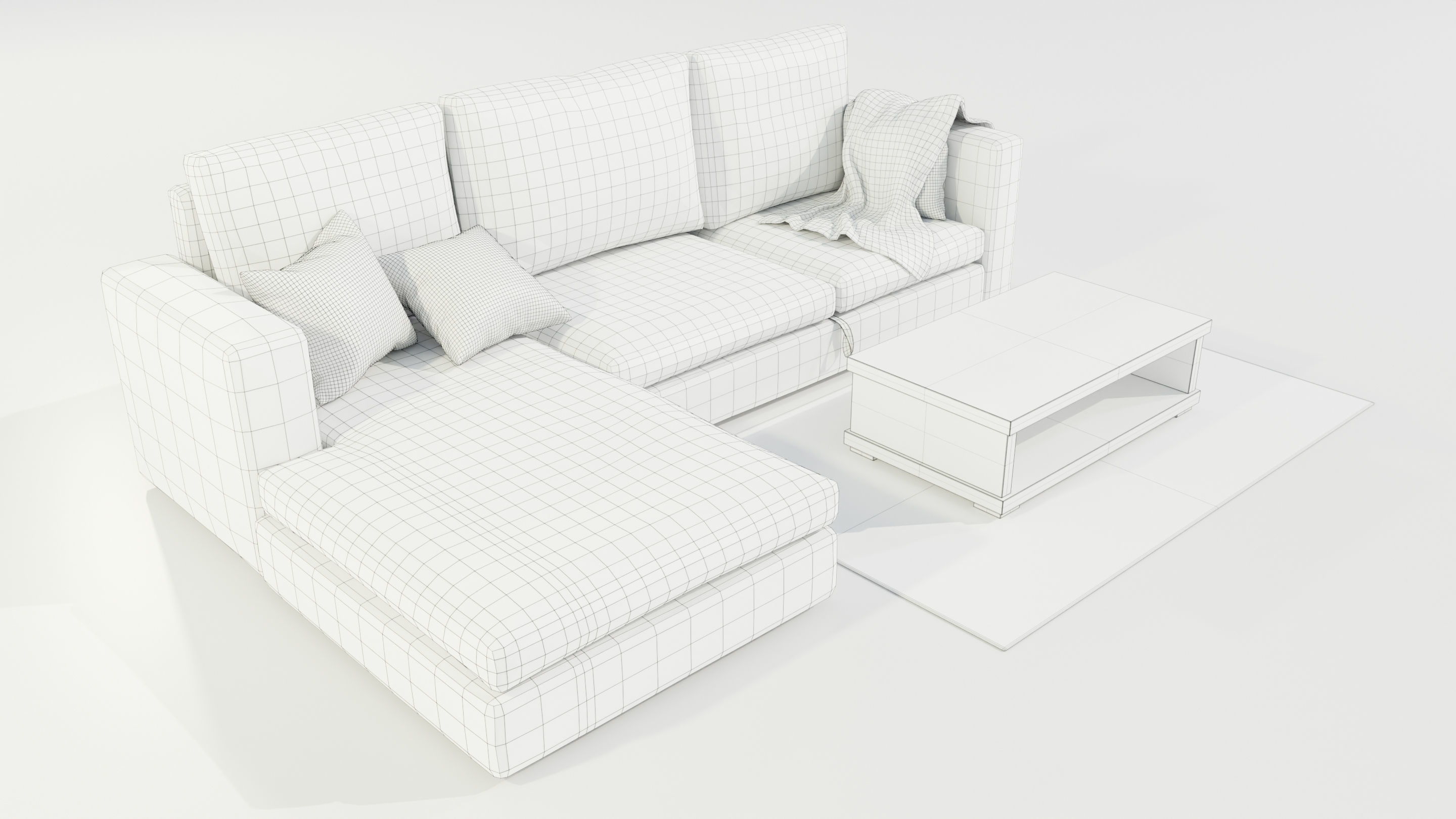  Couch and Coffee Table 3D model_12