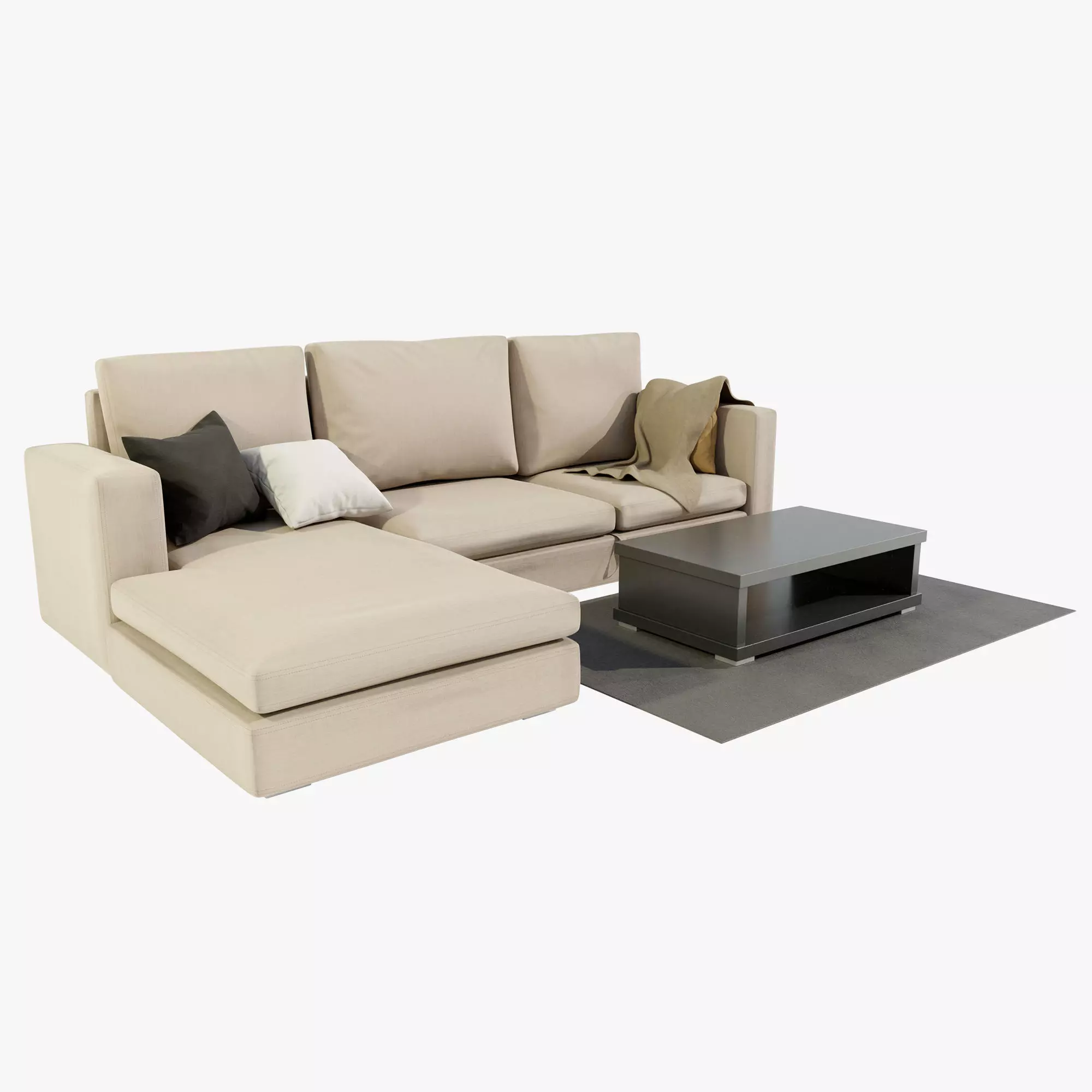  Couch and Coffee Table 3D model_0