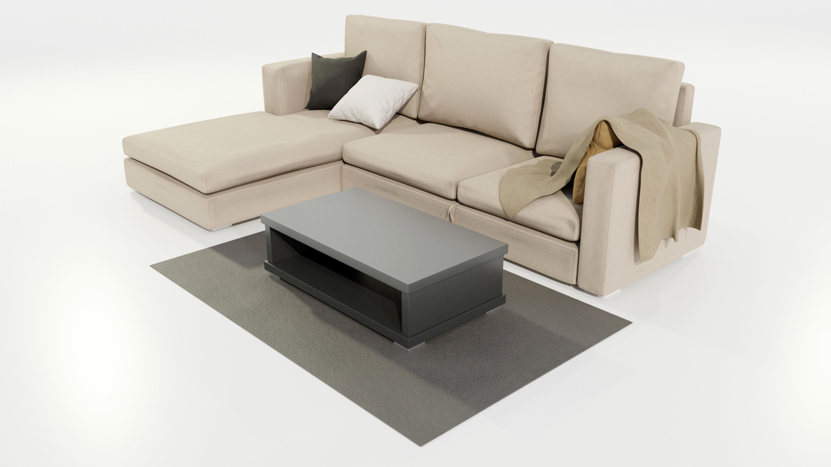  Couch and Coffee Table 3D model_3