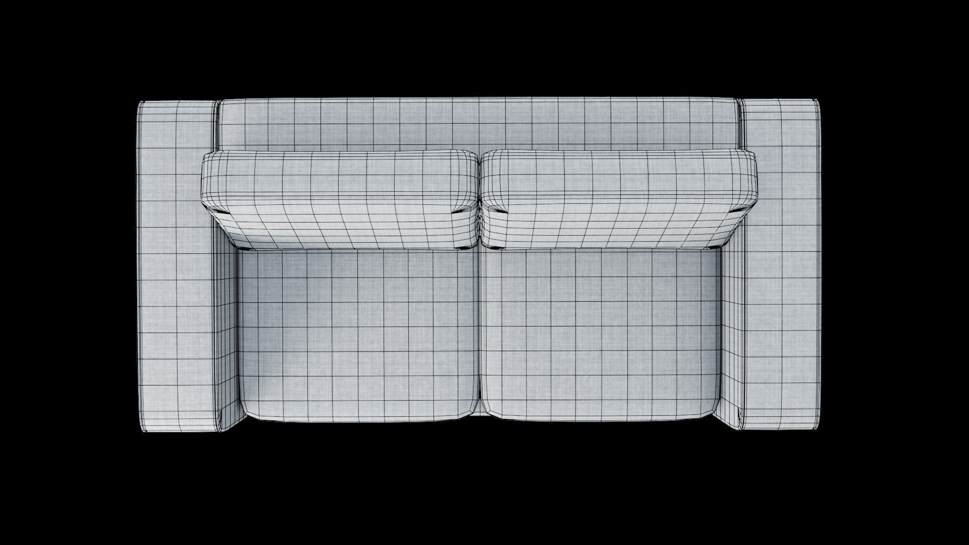 Indivi Modern Two Seater Sofa 3D model_11