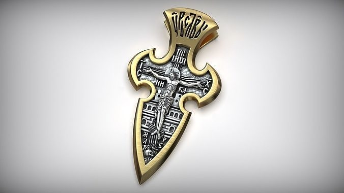 Orthodox Jesus Christ Crucifix Cross Archangel Michael 3D print model