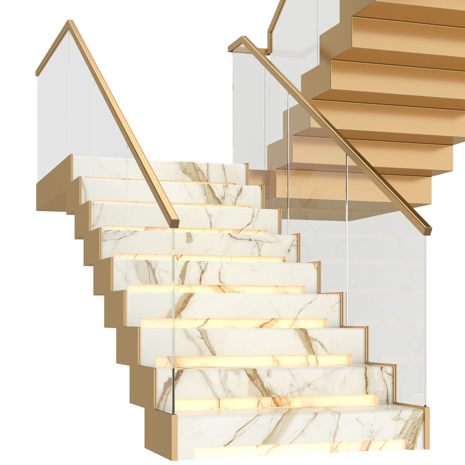 Modern luxury staircase 3D model_5