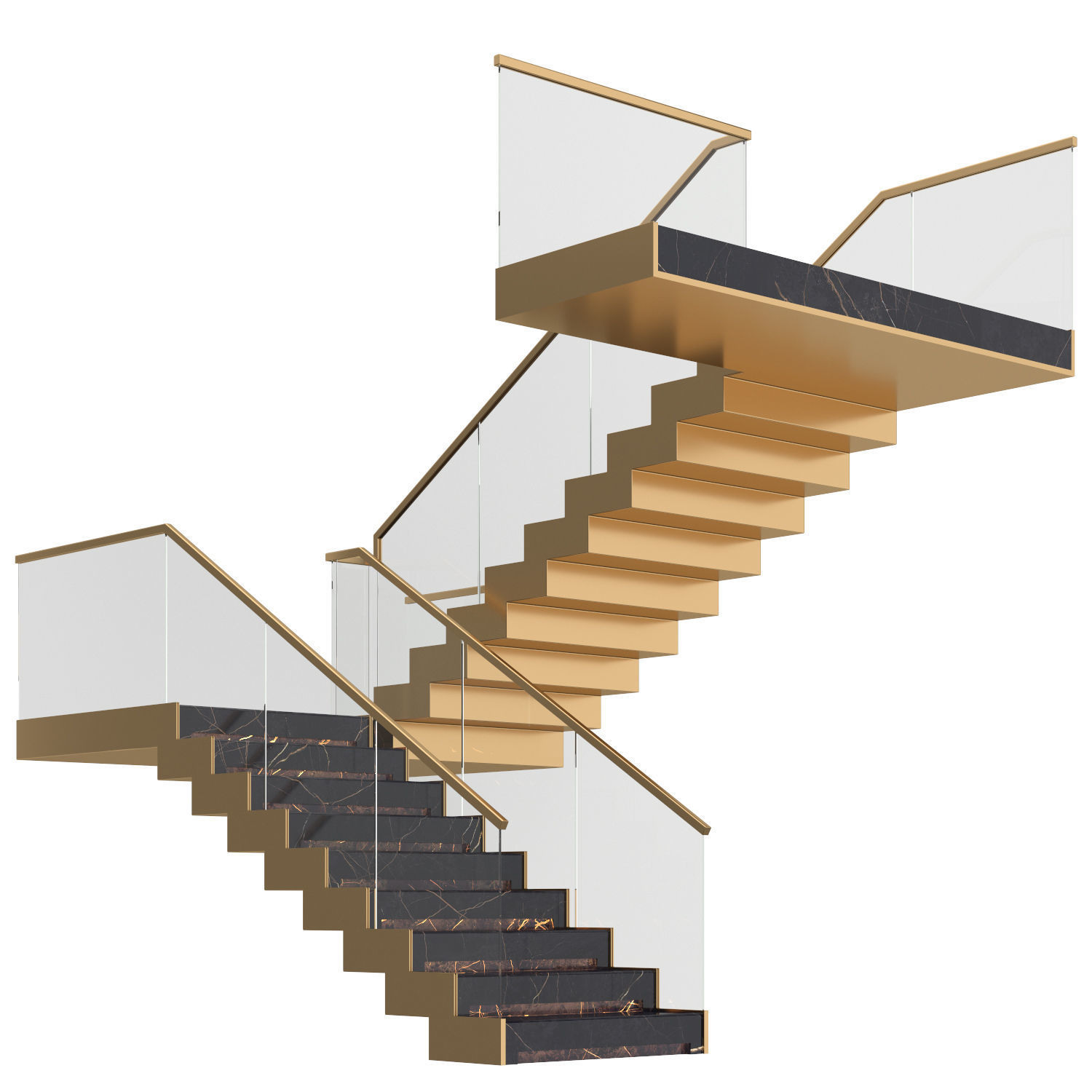Modern luxury staircase 3D model_1
