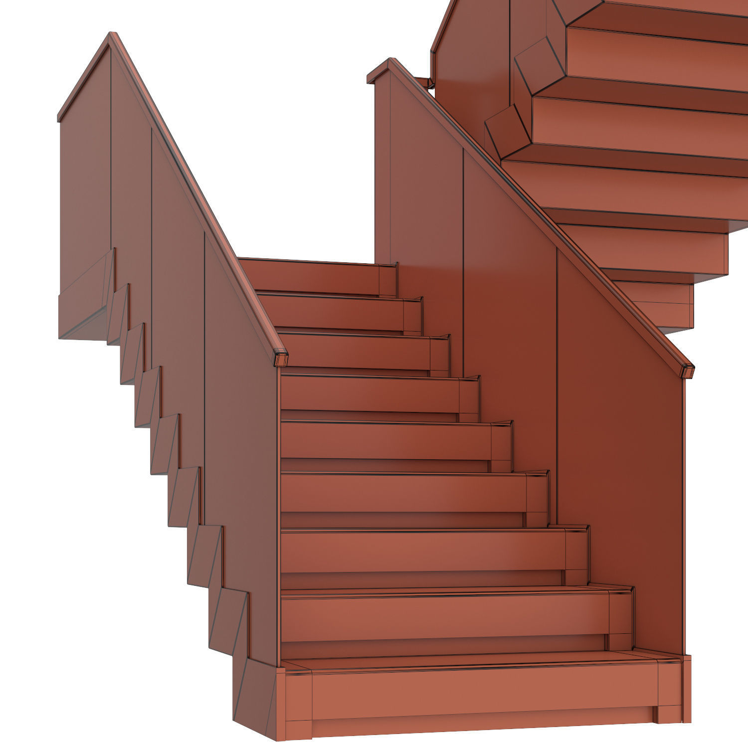 Modern luxury staircase 3D model_7