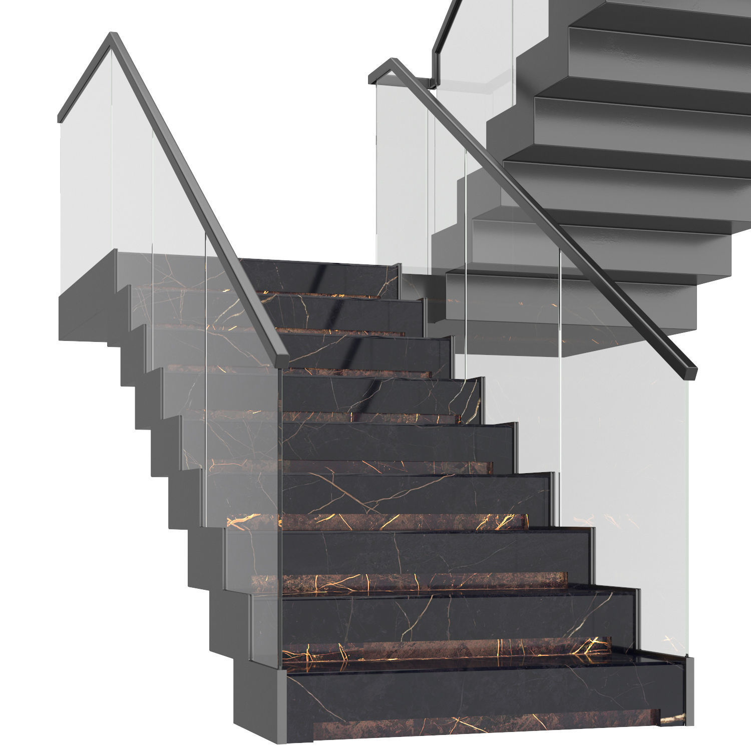 Modern luxury staircase 3D model_6