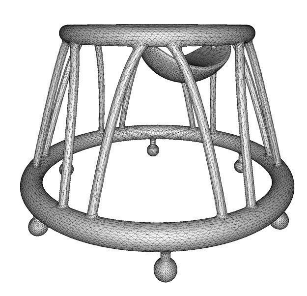 Classic Baby Walker Low-poly 3D model_3