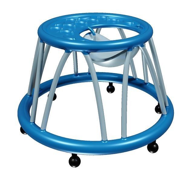 Classic Baby Walker Low-poly 3D model_2
