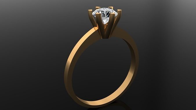 Women Ring 88 Simple Diamond Solitaire Engagement Ring for women Free 3D print model