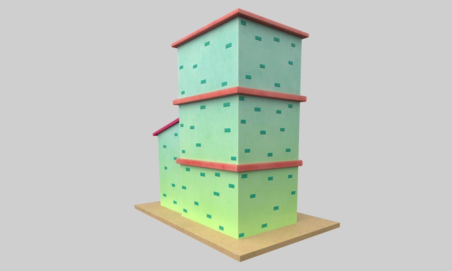 Cartoon Building Low Poly Game Ready Low-poly 3D model_6
