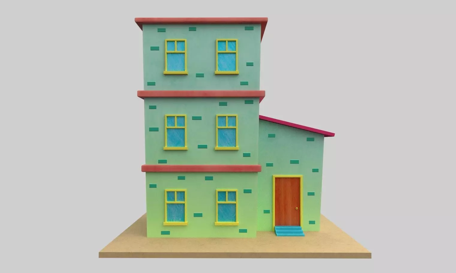 Cartoon Building Low Poly Game Ready Low-poly 3D model_0