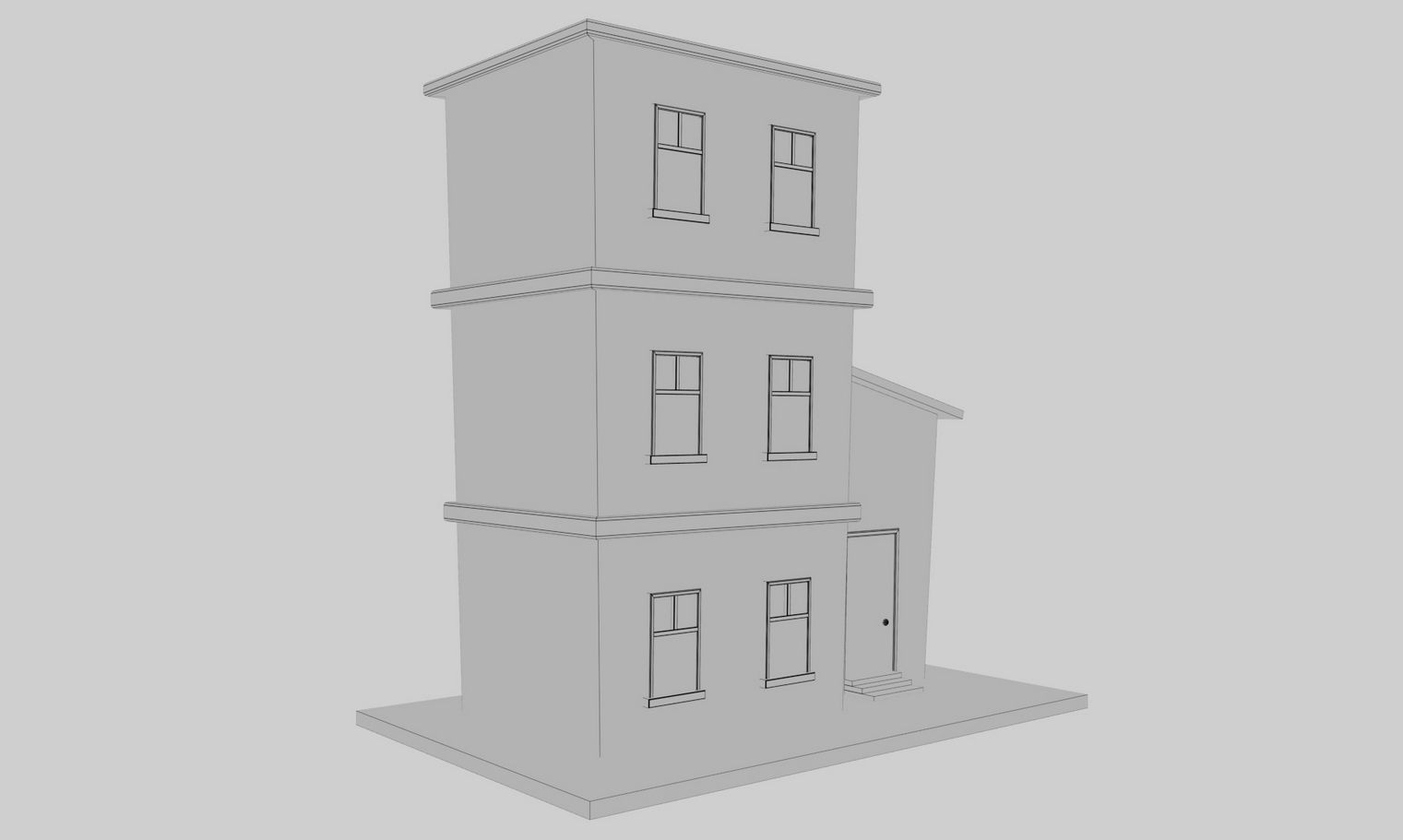 Cartoon Building Low Poly Game Ready Low-poly 3D model_16