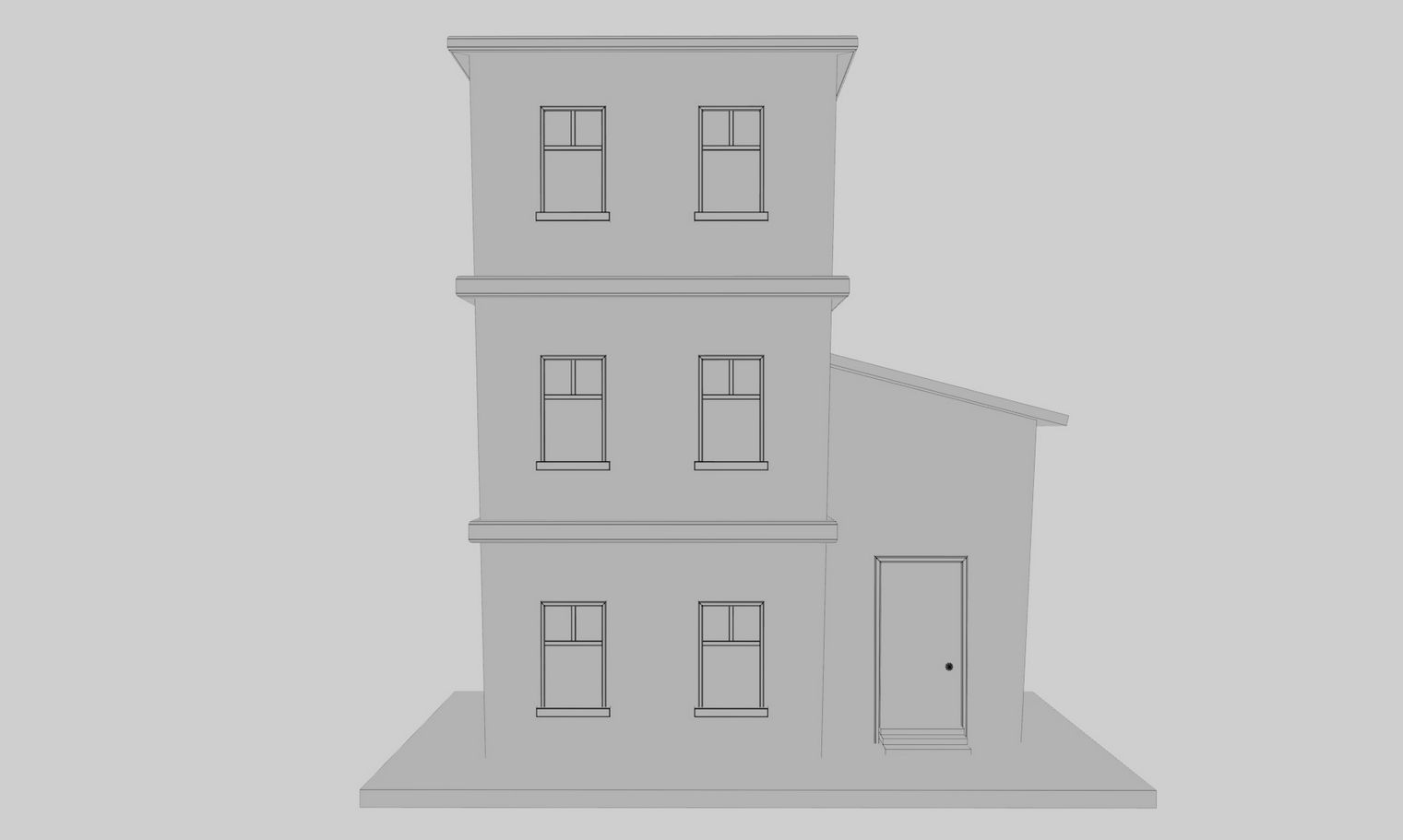 Cartoon Building Low Poly Game Ready Low-poly 3D model_9