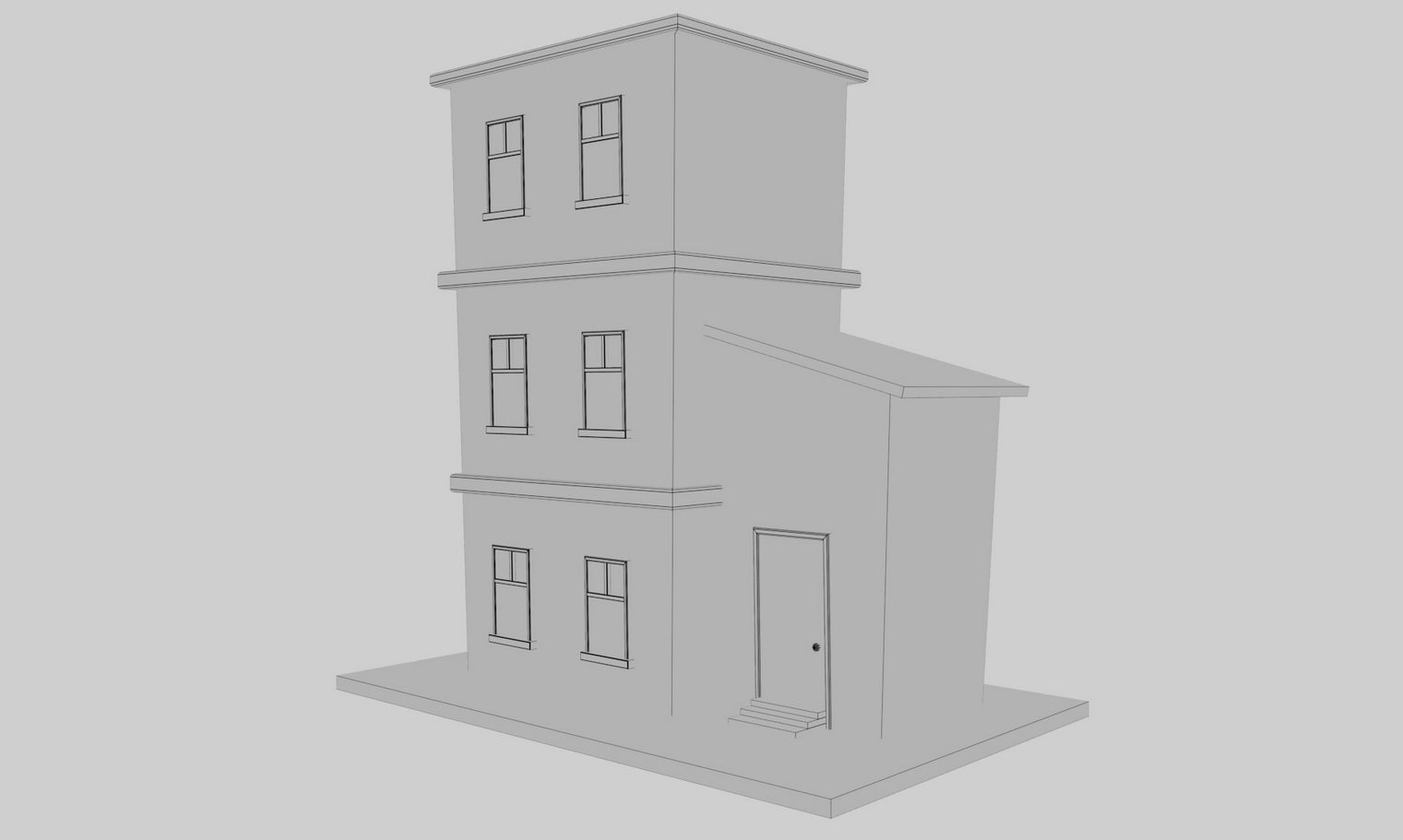 Cartoon Building Low Poly Game Ready Low-poly 3D model_10