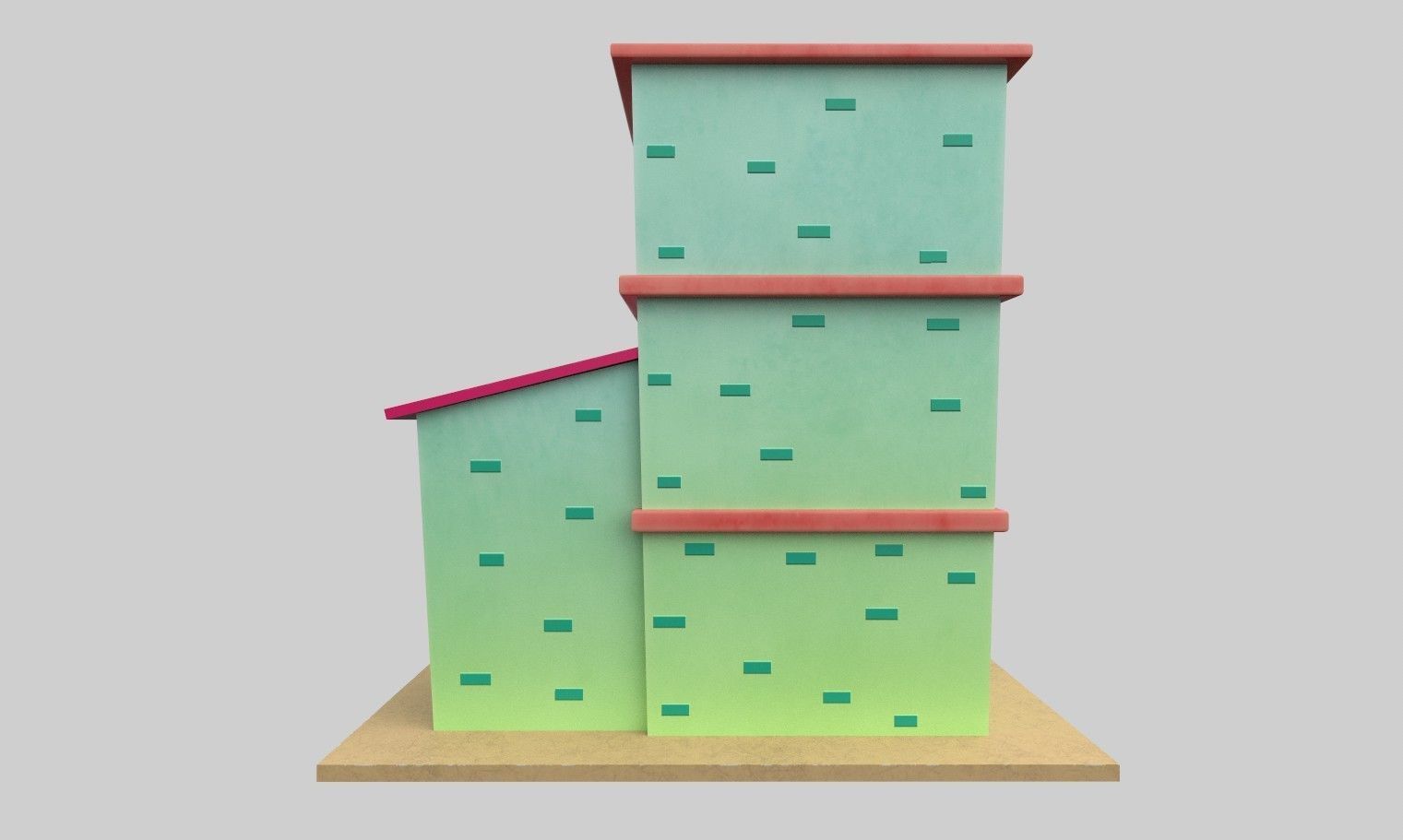 Cartoon Building Low Poly Game Ready Low-poly 3D model_5