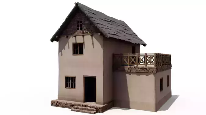 Thatch House Low-poly 3D model