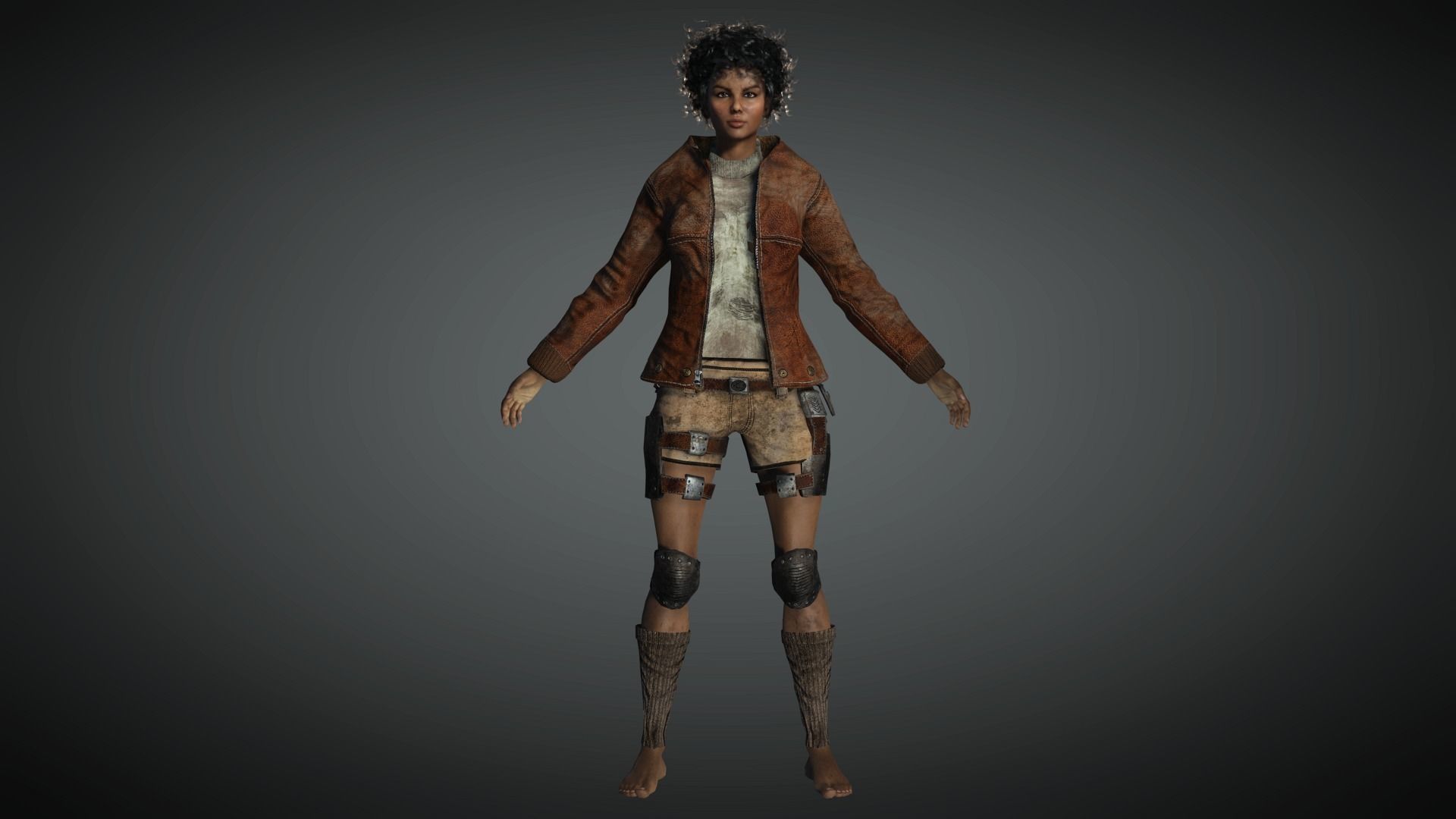 AAA Apocalypse Female Character 01 Low-poly 3D model_2