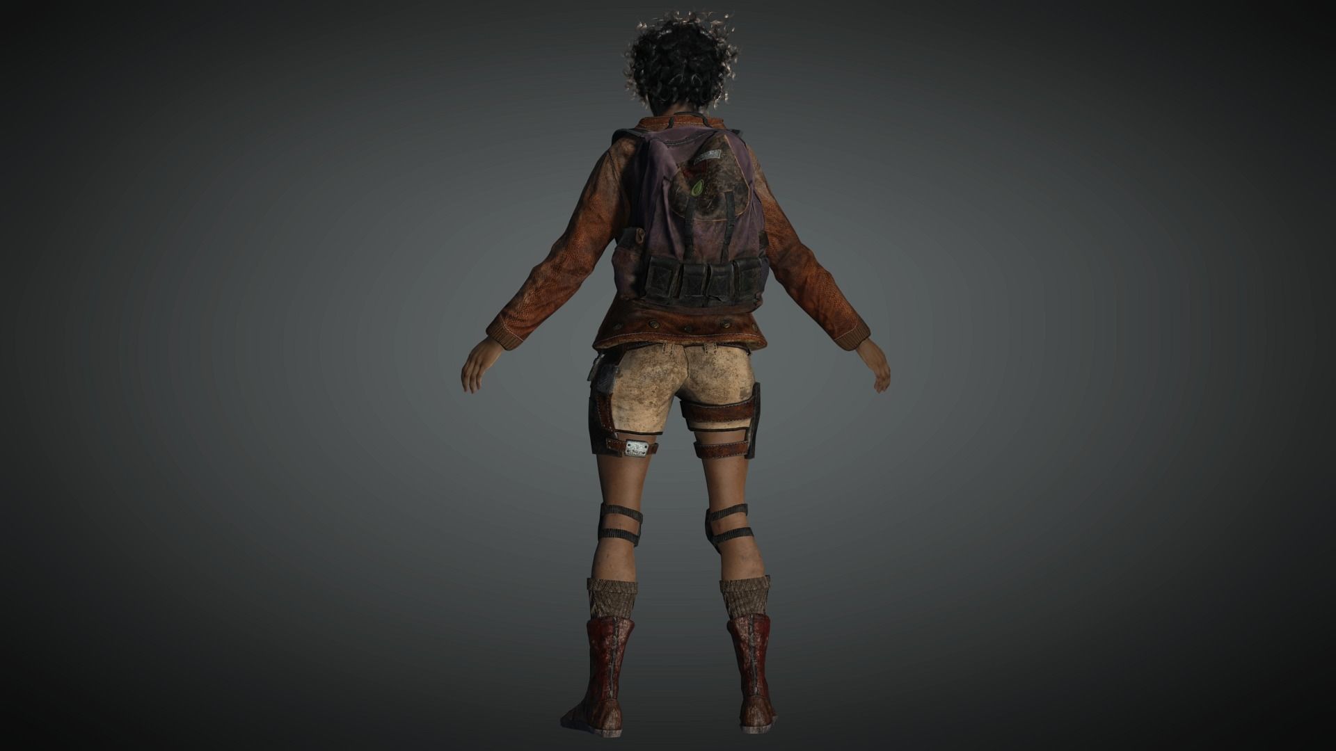 AAA Apocalypse Female Character 01 Low-poly 3D model_5