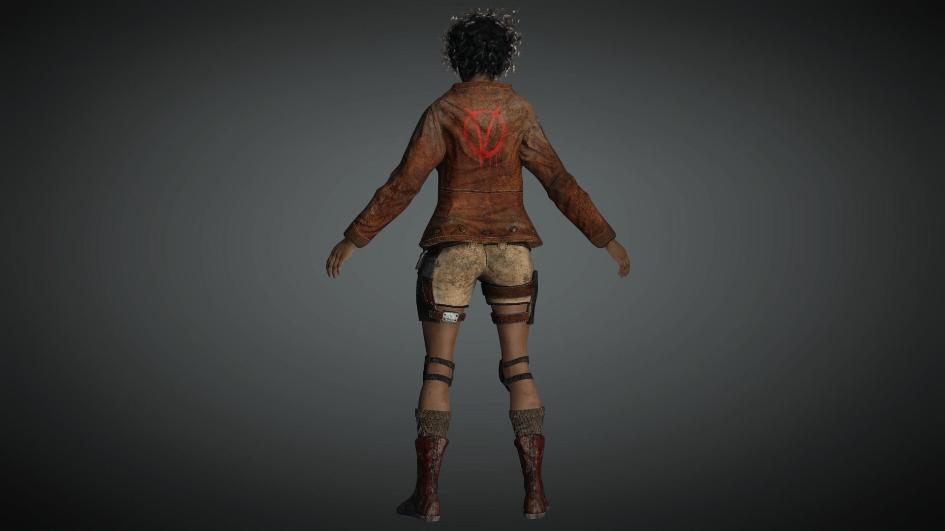 AAA Apocalypse Female Character 01 Low-poly 3D model_6