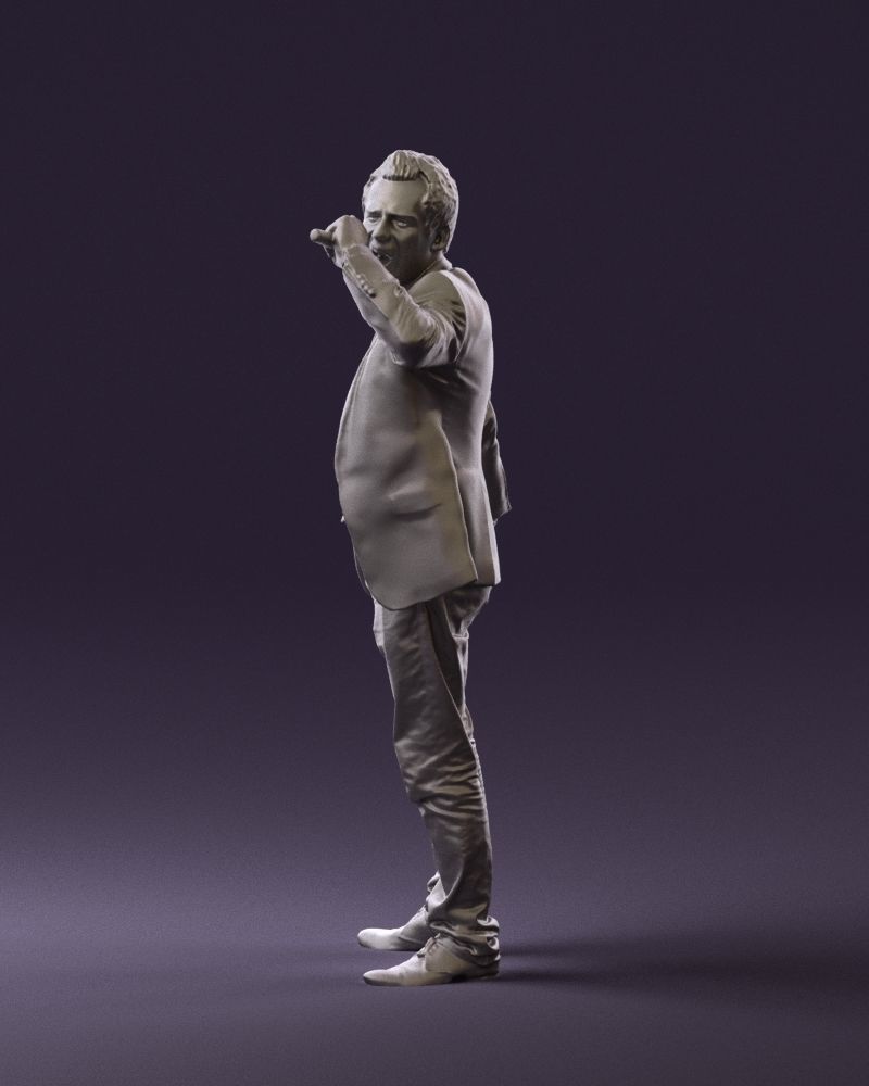 Man singing in microphone 0624 3D Print Ready 3D print model_28
